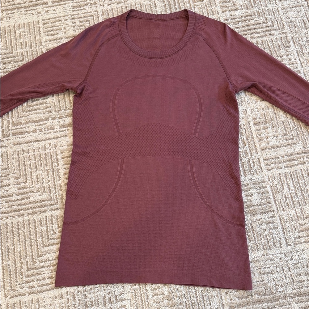 Lululemon Swiftly Tech Long Sleeve Mauve Pink Crewneck Athletic Shirt